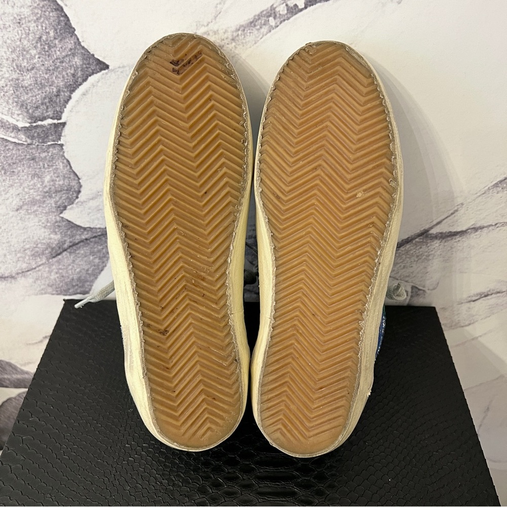 Golden Goose Green White Glitter Low-Top Sneakers - Picture 13 of 15